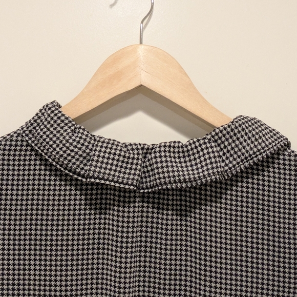 EUC Banana Republic M Houndstooth Fully Lined Ruffle Collar Dress with Pockets - Picture 9 of 10